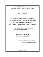Giải pháp phát triển đội ngũ giảng viên của trường cao đẳng kỹ thuật công nghiệp việt nam   hàn quốc đến năm 2025 