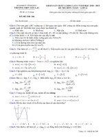 Đề thi thử THPT quốc gia môn Toán học Yên Lạc, Vĩnh Phúc lần 3 mã đề 204 - Học Toàn Tập