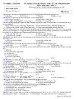 Đề thi thử THPT Sinh học 2019 sở GD&ĐT Vĩnh Phúc mã đề 424 - Học Toàn Tập