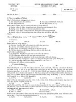 ĐỀ THI  KHẢO SÁT CHUYÊN ĐỀ LẦN 2, NĂM HỌC 2017 - 2018MÔN: HÓA – LỚP 11Thời gian làm bài: 60 phút, không kể thời gian giao đề