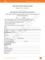 Mẫu hợp đồng đặt cọc mua bán căn hộ chung cư mới nhất