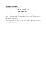 Đề kiểm tra 1 tiết HK2 môn Lịch sử lớp 9 - THCS Võ Văn Kiệt (có đáp án)