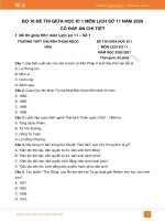 10 đề thi giữa HK1 môn Lịch Sử 11 năm 2020 có đáp án chi tiết