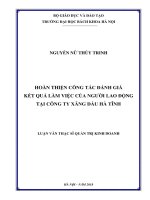 Hoàn thiện công tác đánh giá kết quả làm việc của người lao động tịa công ty xăng dầu hà tĩnh 