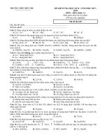 ĐỀ KIỂM TRA HỌC KÌ II –NĂM HỌC 2017-2018MÔN : HÓA HỌC 12Thời gian làm bài:45 phút (30 câu trắc nghiệm)