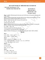 10 đề thi học kì 1 môn Hóa học 9 năm 2020 có đáp án