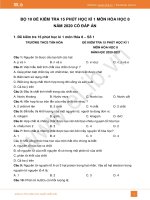 10 đề kiểm tra 15 phút HK1 năm 2020 môn Hóa học 8 có đáp án