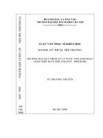 Mô hình hoá quá trình xử lý nước thải sinh hoạt trên thiết bị tổ hợp aeroten   biofilter 