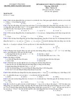 Đề thi thử THPT Vật lí 2019 trường Nguyễn Viết Xuân Vĩnh Phúc lần 1 mã đề 207 - Học Toàn Tập