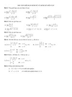 TOÁN 11 - BÀI TẬP GIỚI HẠN HÀM SỐ VÀ HÀM SỐ LIÊN TỤC