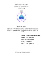 BÀI TIỂU LUẬNCÔNG TÁC TỔ CHỨC VÀ HOẠT ĐỘNG VĂN PHÒNG CỦACÔNG TY THƯƠNG MẠI VÀ SẢN XUẤT VẬT TƯ THIẾT BỊGTVT