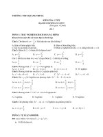 Bộ đề kiểm tra 1 tiết HK2 môn Toán lớp 9 - THCS Quang Trung (có đáp án)