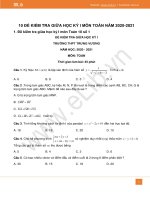 10 đề thi giữa HK1 môn Toán 10 năm 2020 có đáp án