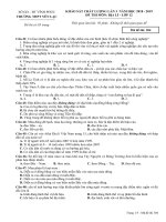 Đề thi thử THPT quốc gia môn Địa lí Yên Lạc, Vĩnh Phúc lần 3 mã đề 304 - Học Toàn Tập