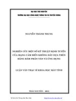 Nghiên cứu một sô kỹ thuật định tuyến của mạng cảm biến không dây dựa trên bảng băm phân tán và ứng dụng 