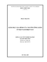 Luận văn tốt nghiệp giáo dục gia đình của người công giáo ở việt nam hiện nay 