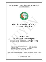 LỜI GIẢI CHI TIẾT đề CƯƠNG môn ĐƯỜNG lối CÁCH MẠNG ĐẢNG CỘNG sản VIỆT NAM