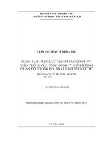 Nâng cao năng lực cạnh tranh dịch vụ viễn thông của tổng công ty viễn thông quân đội trong hội nhập kinh tế quốc tế 