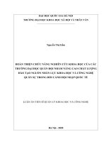Luận án tiến sĩ hoàn thiện chức năng nghiên cứu khoa học của các trường đại học quân đội 