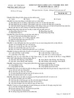 Đề thi thử THPT quốc gia môn Địa lí Yên Lạc, Vĩnh Phúc lần 3 mã đề 307 - Học Toàn Tập