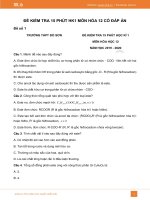 10 đề kiểm tra 15 phút HK1 môn Hóa học 12 năm 2019 có đáp án