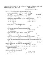 Đề thi học kì I toán 8 huyện Thanh trì năm học 2018 - 2019