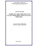 Nghiên cứu điều khiển bền vững các quá trình nhiệt trong nhà máy nhiệt điện 