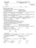 ĐỀ THI  KHẢO SÁT CHUYÊN ĐỀ LẦN 2, NĂM HỌC 2017 - 2018MÔN: HÓA – LỚP 11Thời gian làm bài: 60 phút, không kể thời gian giao đề