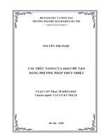 Cấu trúc nano của zno chế tạo bằng phương pháp thủy nhiệt