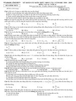 Đề thi thử THPT Vật lí 2019 sở GD&ĐT Vĩnh Phúc mã đề 424 - Học Toàn Tập