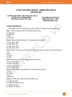 10 đề thi giữa HK1 môn Hóa 9 năm 2020 có đáp án