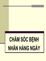 CHĂM sóc BỆNH NHÂN HÀNG NGÀY (DINH DƯỠNG và VSATTP) 