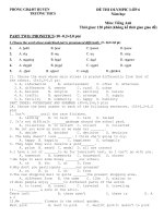 Đề luyện tập học sinh giỏi môn tiếng anh lớp 6 - Đề số 34 - Học Toàn Tập