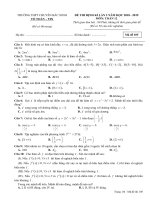 Đề thi thử THPT Quốc Gia 2019 Toán học Chuyên Bắc Ninh lần 2 - mã đề 105 - Học Toàn Tập