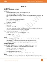 Toán 10 Chương 1 Bài 1: Mệnh đề