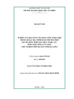 Nghiên cứu khả năng ứng dụng công nghệ CORS trong đo đạc địa chính bằng phương pháp đo GPS động thời gian thực ở khu vực đồng bằng sông Cửu Long