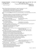 Đề thi thử THPT Lịch sử 2019 sở GD&ĐT Vĩnh Phúc mã đề 103 - Học Toàn Tập