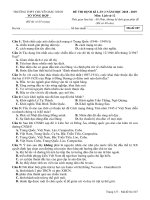 Đề thi thử THPT Quốc Gia 2019 Lịch sử Chuyên Bắc Ninh lần 2 - Mã đề 107 - Học Toàn Tập