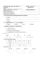 Đề ôn tập cho học sinh môn Toán khối 2 lần 4