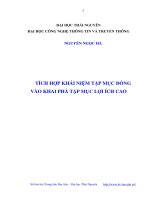 Tích hợp khái niệm tập mục đóng vào khai phá tập mục lợi ích cao 