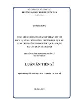 Luận án tiến sĩ đánh giá sự hài lòng của người dân đối với dịch vụ hành chính công   trường hợp dịch vụ hành chính