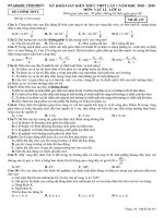 Đề thi thử THPT Vật lí 2019 sở GD&ĐT Vĩnh Phúc mã đề 415 - Học Toàn Tập