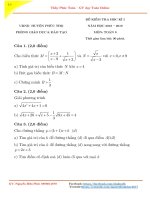 Đề thi học kỳ 1 Toán 9 Huyện Phúc Thọ – Hà Nội 2018-2019 - Học Toàn Tập