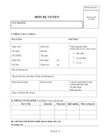 Mẫu đơn dự tuyển  application form