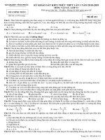 Đề thi thử THPT Vật lí 2019 sở GD&ĐT Vĩnh Phúc mã đề 411 - Học Toàn Tập