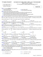 Đề thi thử THPT Vật lí 2019 sở GD&ĐT Vĩnh Phúc mã đề 410 - Học Toàn Tập