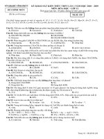 Đề thi thử THPT Hóa học 2019 sở GD&ĐT Vĩnh Phúc mã đề 420 - Học Toàn Tập