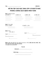 Bài ôn tập ở nhà Môn Toán, Tiếng Việt dành cho học sinh các khối lớp