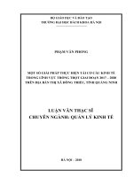 Một số giải pháp thực hiện tái cơ cấu kinh tế trong lĩnh vực trồng trọt giai đoạn 2017 2020 trên địa bàn thị xã đông triều, tỉnh quảng ninh 