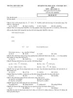 ĐỀ KIỂM TRA HỌC KÌ II –NĂM HỌC 2017-2018MÔN : HÓA HỌC 12Thời gian làm bài:45 phút (30 câu trắc nghiệm)